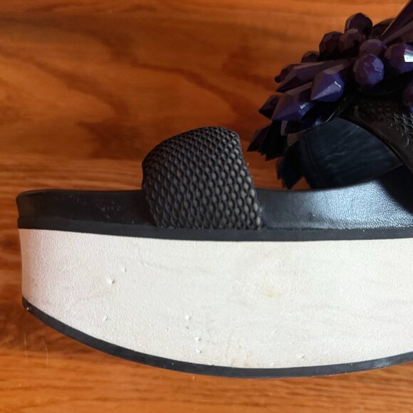 MARNI gem crystal scuba sporty color-blocked platform sandals 38 / 8 - Picture 4 of 6